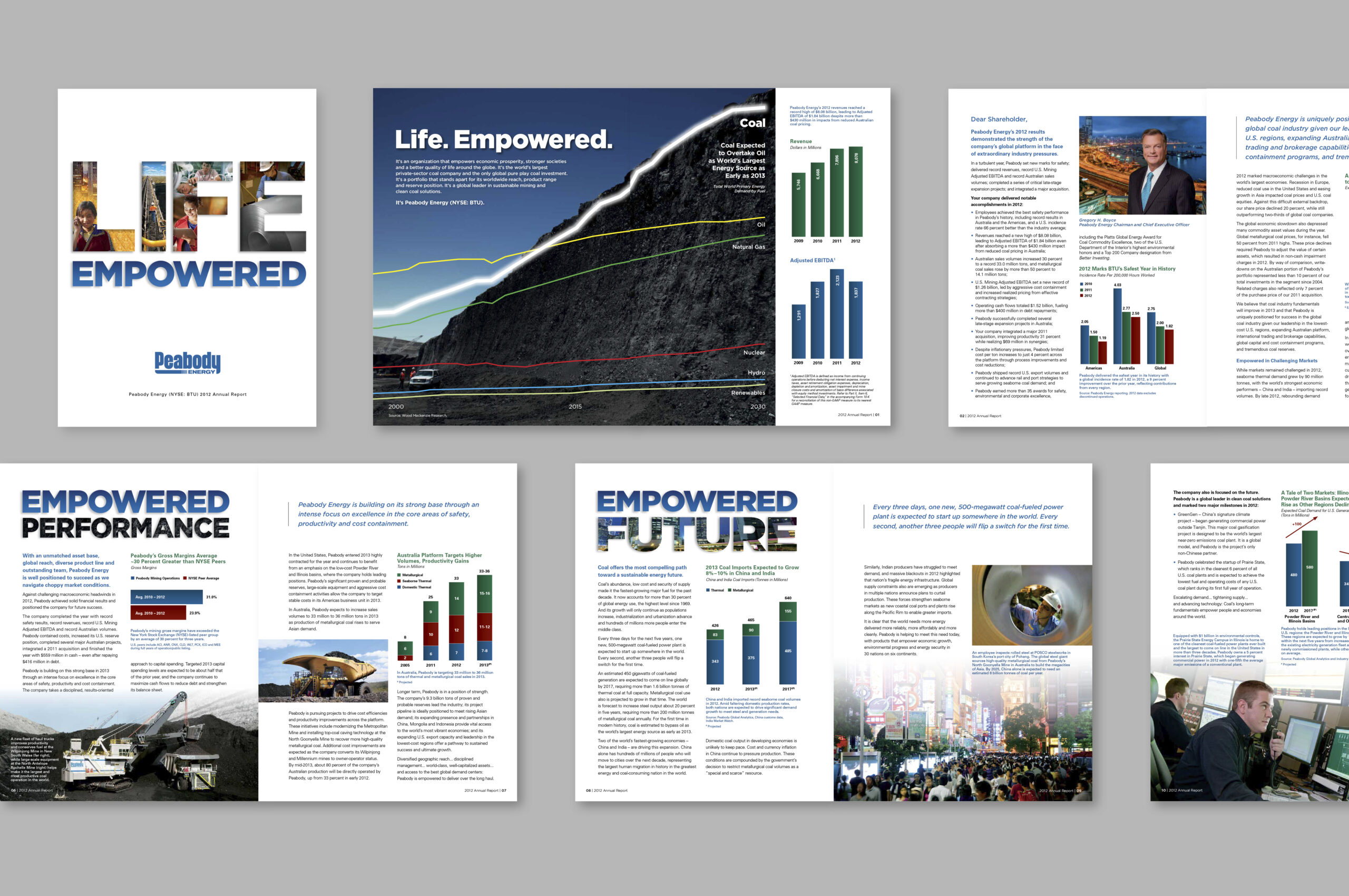 Peabody Energy annual report and microsite, energy sector corporate reporting example