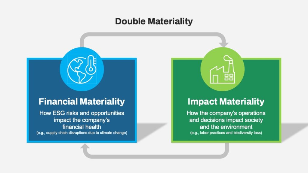 Double materiality defined graphic