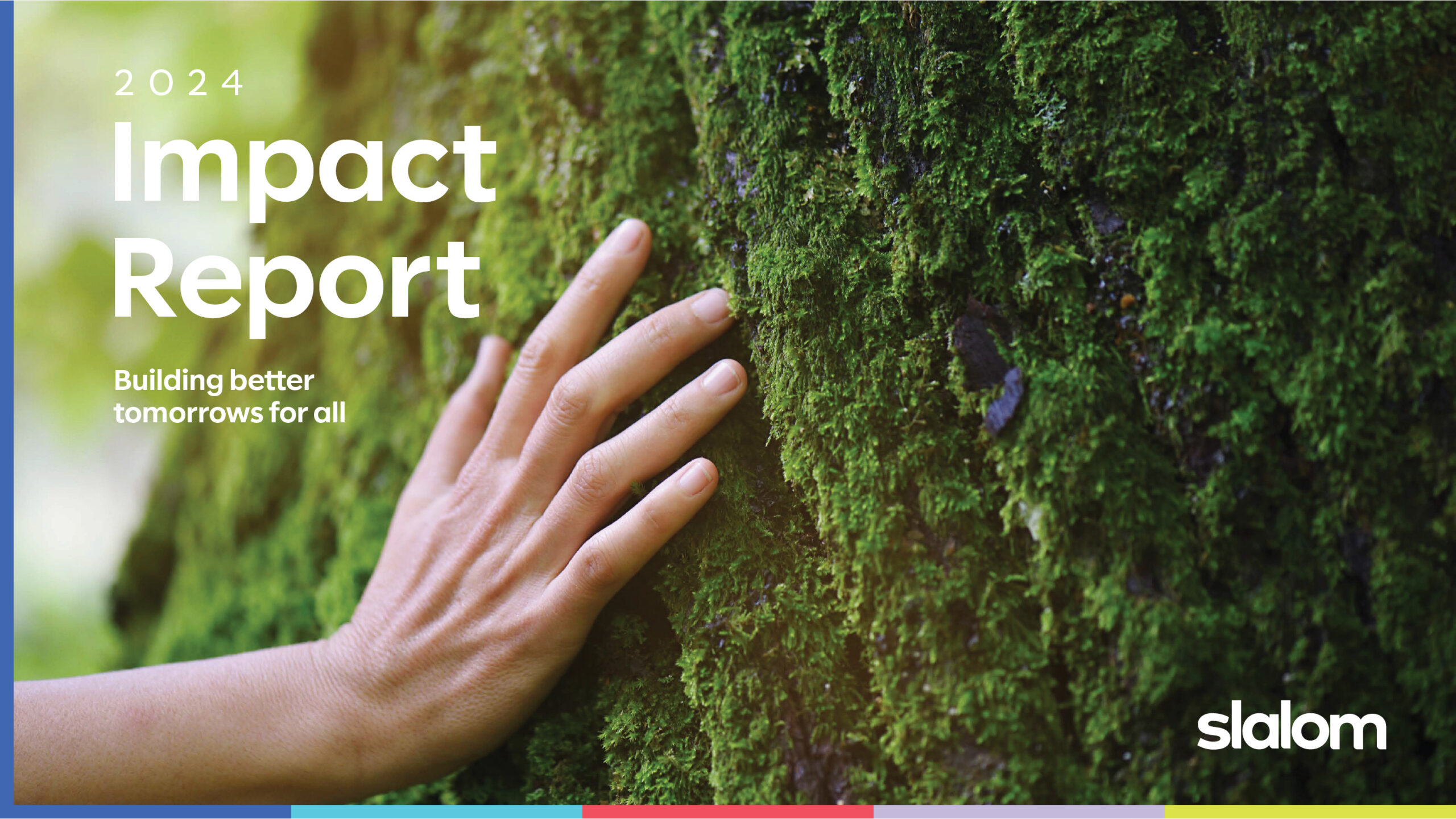 Slalom 2024 Impact Report cover featuring brand-aligned impact report design and bold typography.